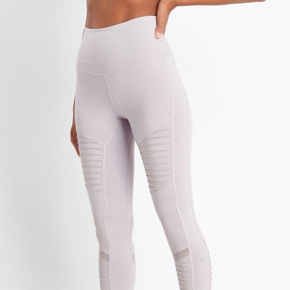 Alo Yoga High Waist Moto Legging Lavender Cloud - Picture 2 of 8
